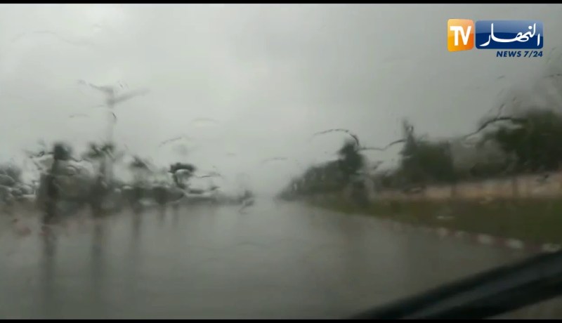 شاهد..أمطار الخير تتساقط على ولاية البليدة