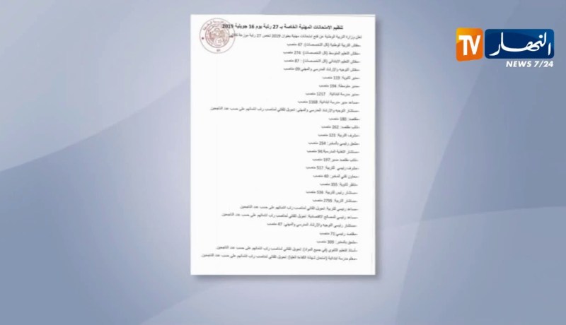 16 جويلية موعد إجراء الإمتحانات المهنية