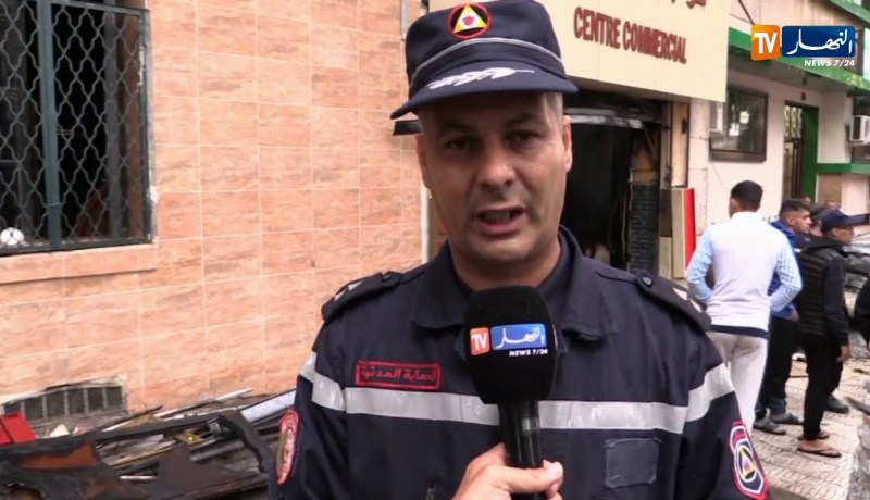 نشوب حريق بالمركز التجاري خليفة بوخالفة “فيكتورهيغو “