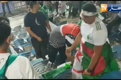 أنصار الخضر ينظفون أماكنهم بطريقة حضارية بملعب الدفاع الجوي