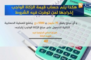 هكذا يتم حساب قيمة الزكاة الواجب إخراجها لمن توفرت فيه الشروط