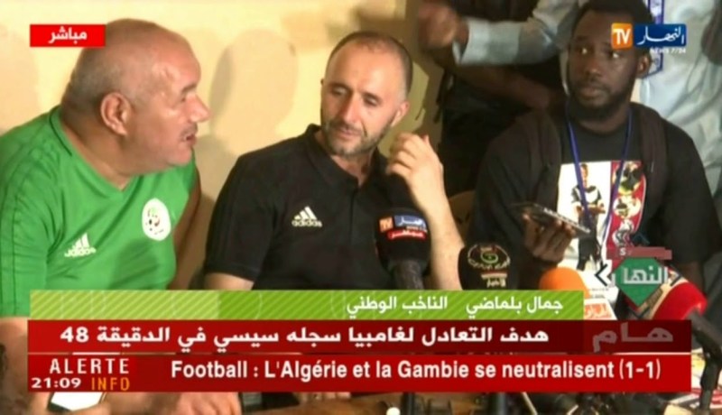 بلماضي يفقد صوته بعد مباراة غامبيا