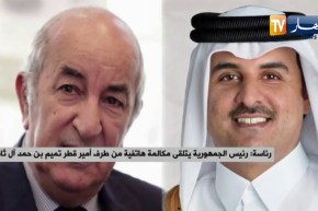 رئيس الجمهورية يتلقى مكالمة هاتفية من طرف أمير قطر تميم بن حمد آل ثاني