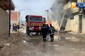 حريق مهول بمصنع خاص لصناعة الزرابي بتبسة