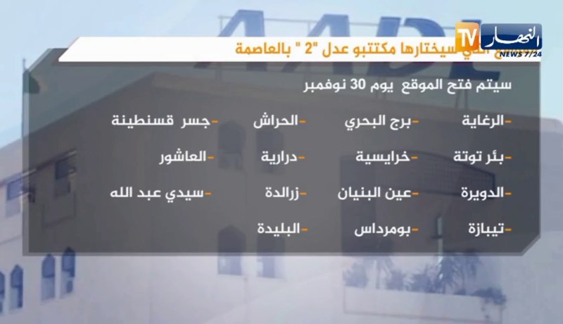 المواقع التي سيختارها مكتتبو “عدل 2” بالعاصمة