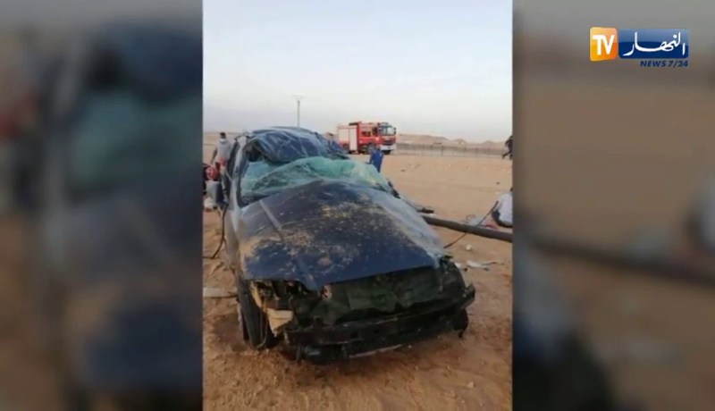 ورقلة: 4 قتلى وإصابة أخرين في حادث إنقلاب سيارة ببئر السبع