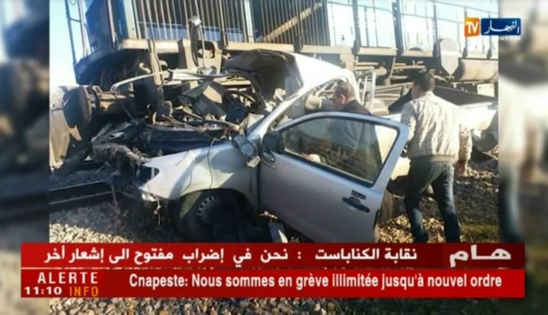 غليزان: اصابة ثلاث أشخاص في حادث اصطدام قطار بسيارة نفعية