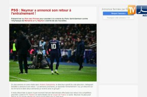 نايمار يعلن عودته لتدريبات البي آس جي الأسبوع المقبل