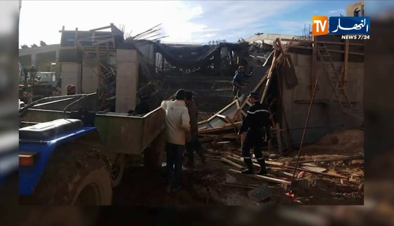 المدية: 6 جرحي في حادث إنهيار سقف بناية مشروع 2000 سرير بجامعة المدية