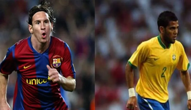 التحاق الأرجنتيني ليونيل ميسي و البرازيلي دانيال ألفيس بفريق برشلونة