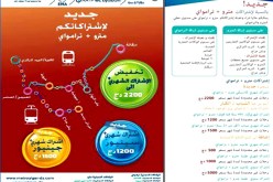 تخفيضات في البطاقات الشهرية الموحدة للميترو والترامواي