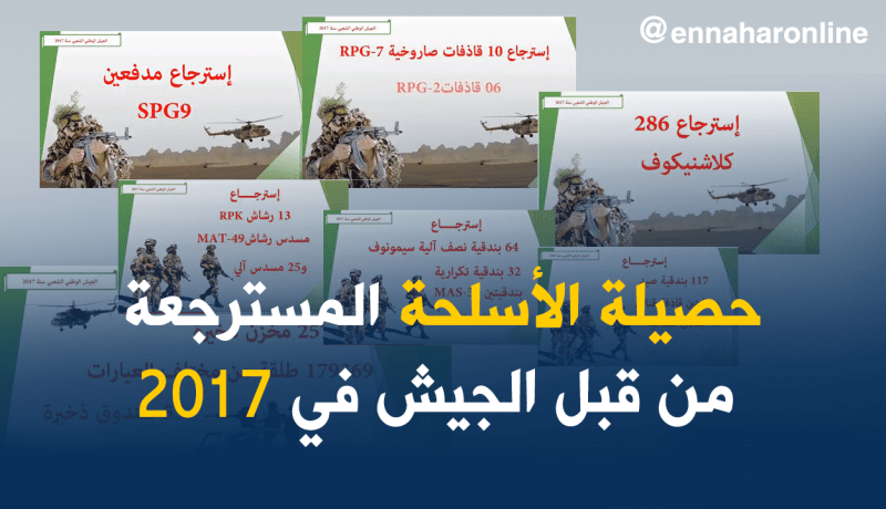 بالفيديو …هذا ما حجزه الجيش الوطني الشعبي من أسلحة خلال 2017