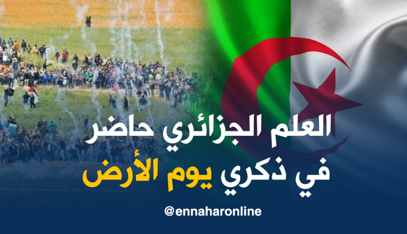 فلسطينيون يرفعون العلم الجزائري في مسيرات يوم الأرض