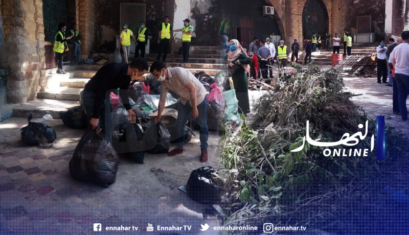 أطنان من النفايات و القمامة البلاستيكية تم جمعها من حديقة باستور بمعسكر