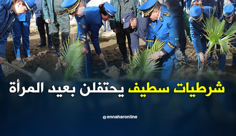بالصور.. شرطيات سطيف في حملة تشجير واسعة