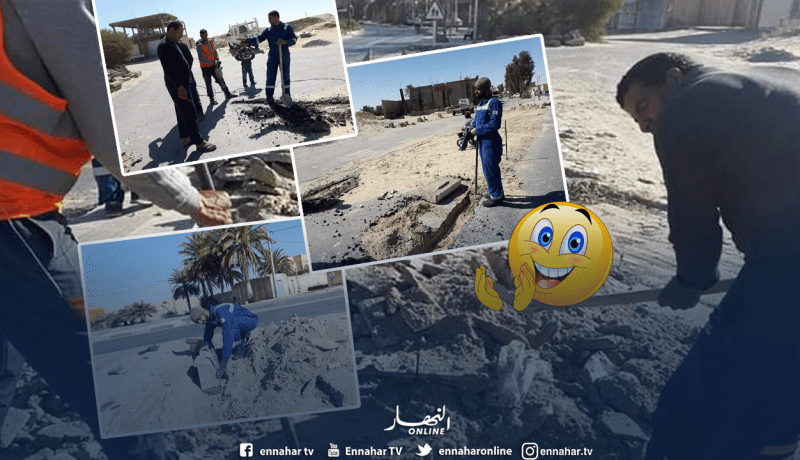 الوادي .. شباب حساني يرممون أرصفة وطرقات بلادنا حنا الي نخدموها