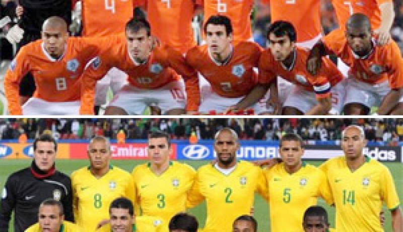 مونديال 2010: التشكيلتان الرسميتان لمنتخبي البرازيل و هولندا