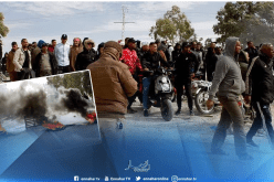 بالصور.. سكان المغير يغلقون الطريق للمطالبة بإنهاء مجازر حوادث المرور