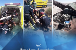 اصابة شخص في حادث انحراف سيارة بالطريق الوطني رقم 6 بالنعامة