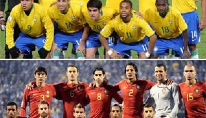 التشكيلتان الرسميتان لمنتخبي البرتغال و البرازيل