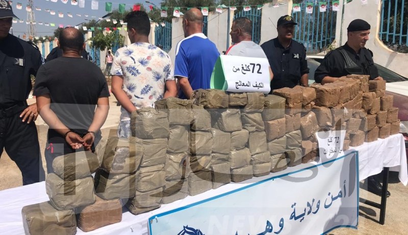 بالصور..تفكيك شبكة إجرامية وحجز 72 كلغ من الكيف بوهران