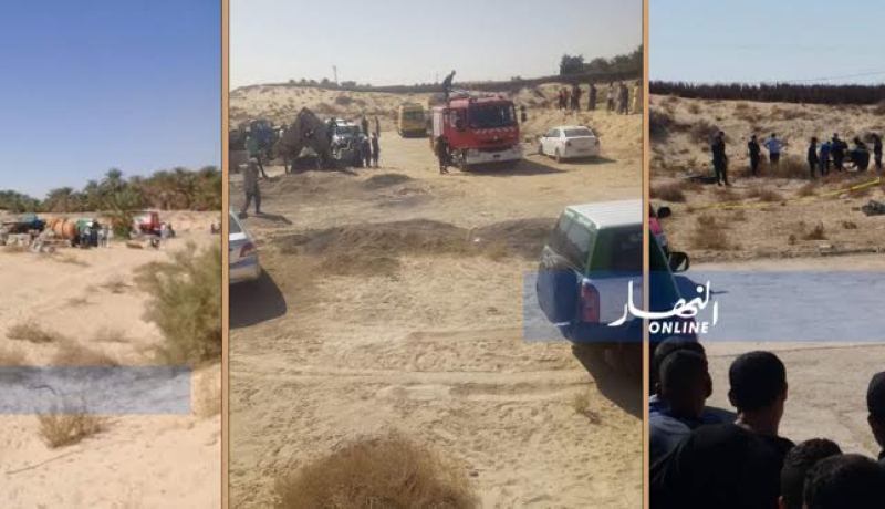 بالصور..العثور على هيكل عظمي مجهول الهوية بالوادي