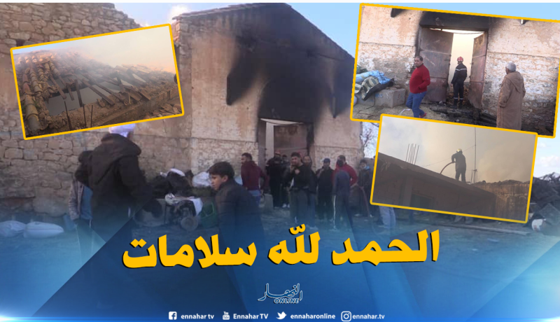 بالفيديو والصور .. حريق مهول أتى على مستودع لأحد الفلاحين في تلمسان