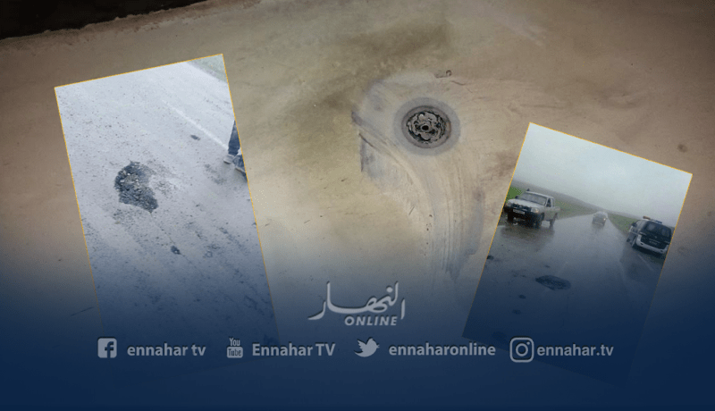 بالصور..صاعقة رعدية تضرب سيارة على مستوى طريق ولائي بتيارت