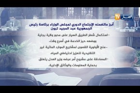 أبرز ما تضمنه الإجتماع الدوري لمجلس الوزراء برئاسة رئيس الجمهورية عبد المجيد تبون