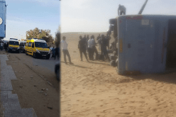 بالفيديو والصور.. 30 جريحا في انقلاب حافلة بحاسي مسعود