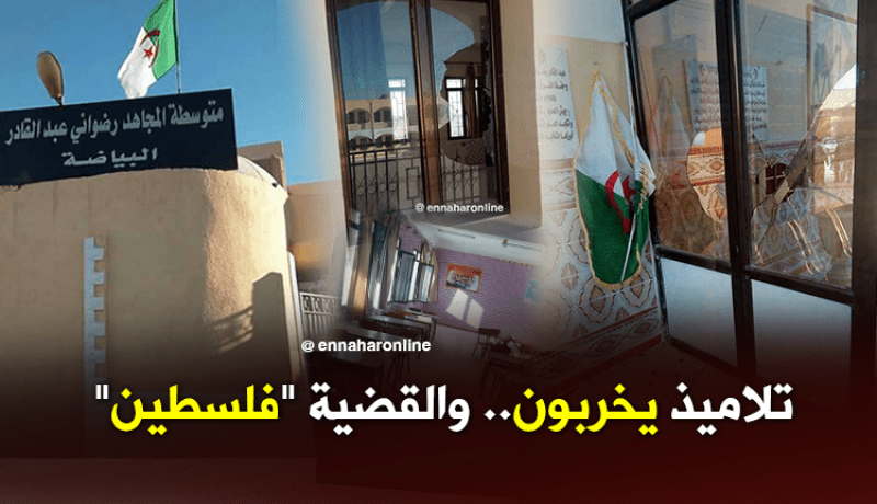 بالصور.. تلاميذ يحطمون ملك الغير لنصرة فلسطين