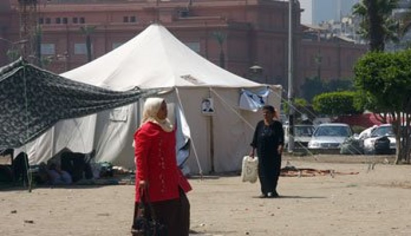 العشرات يعودون للاعتصام بـ”التحرير” للمطالبة بإلغاء الإعلان المكمل