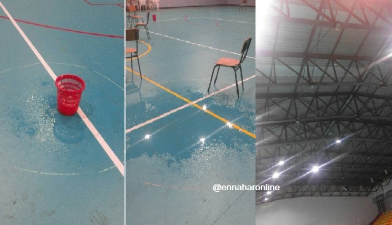 بالصور.. “القُطرة” تُغرق قاعة المتعددة الرياضات ببرج الكيفان!!