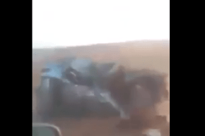 بالفيديو.. حادث مرور على المباشر ببشار