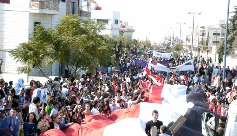 تظاهرة في بيروت تأييدا لمواقف روسيا والصين الداعمة للنظام السوري
