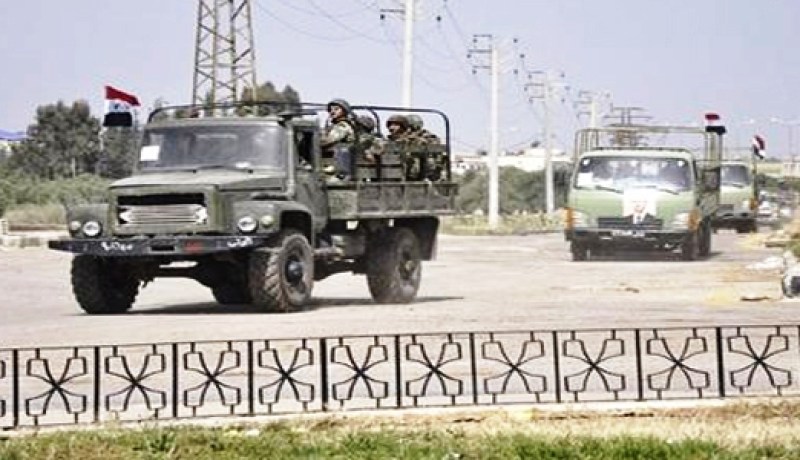 الجيش السوري يقول أن عشرة من أفراده قتلوا في هجوم إرهابي بدعم خارجي