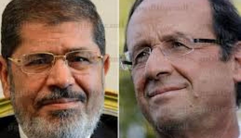 مرسي و هولاند يبحثان الوضع بسوريا والشرق الأوسط وإيران