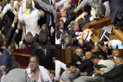 عراك بين نواب البرلمان الاوكراني