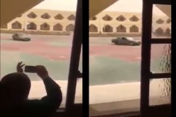 بالفيديو.. تلميذ يقتحم بسيارته ساحة ثانوية ويحولها الى حلبة سباق