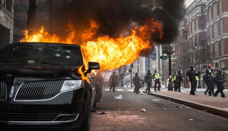 إصابة 6 شرطيين في أعمال شغب بواشنطن عقب تنصيب ترامب