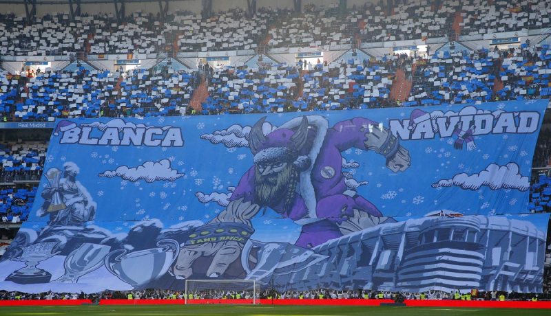 بالفيديو.. أنصار الملكي يُبدعون بتيفو “BLANCA NAVIDAD”