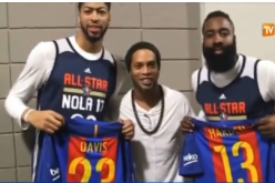 بالفيديو ..رونالدينيو في لقاء مع نجوم السلة الأمريكية