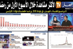 النهار تيفي الأكثر مشاهدة خلال الأسبوع الأول من رمضان