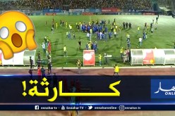 بالفيديو والصور.. أنصار الشبيبة يقتحمون أرضية الميدان والحكم يوقف اللقاء!