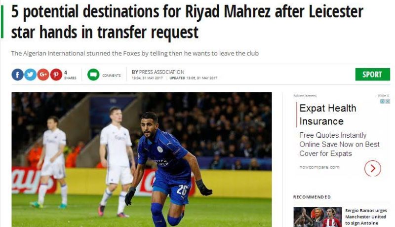 برشلونة وآرسنال في قائمة الوجهات المحتملة لمحرز