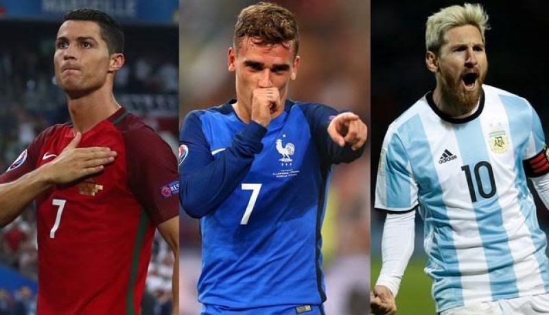 غريزمان و رونالدو وميسي في الصراع على لقب أفضل لاعب في العالم 2016