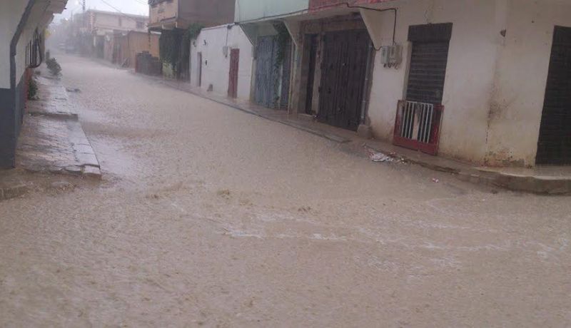 بالصور أمطار غزيرة وفيضانات بمدينة شريعة في تبسة