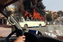 بالصور إحتراق حافلة في درقانة ولاية الجزائر