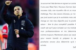 فيغولي يوجه رسالة جديدة إلى مدرب وجماهير وست هام