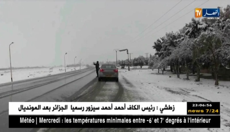 المسيلة: تساقط كمية معتبرة من الثلوج بمناطق الولاية